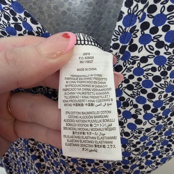 Boden Blue White Floral Jersey Estella Wide Leg Cute Cropped Jumpsuit Size 8 - Picture 5 of 9